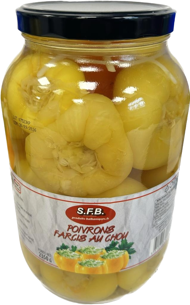 Poivrons Somborka Filets Jaunes PVC 5Kg SFB FOOD
